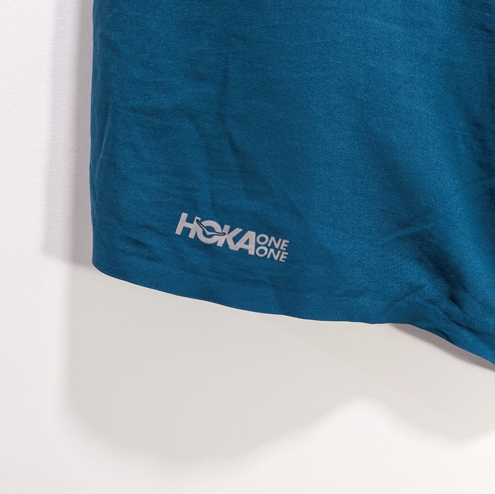 Hoka One One Running Shorts XLarge Men's Teal Lightweight Training Gym 7" Lined - Picture 6 of 8